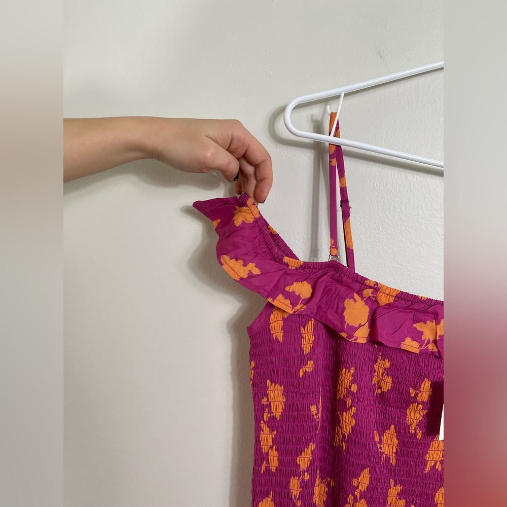 CELANDINE OFF-THE-SHOULDER SMOCKED
MIDI DRESS, Size XL NWT - Picture 7 of 15